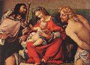 Lorenzo Lotto Madonna with the Child and Sts Rock and Sebastian USA oil painting artist